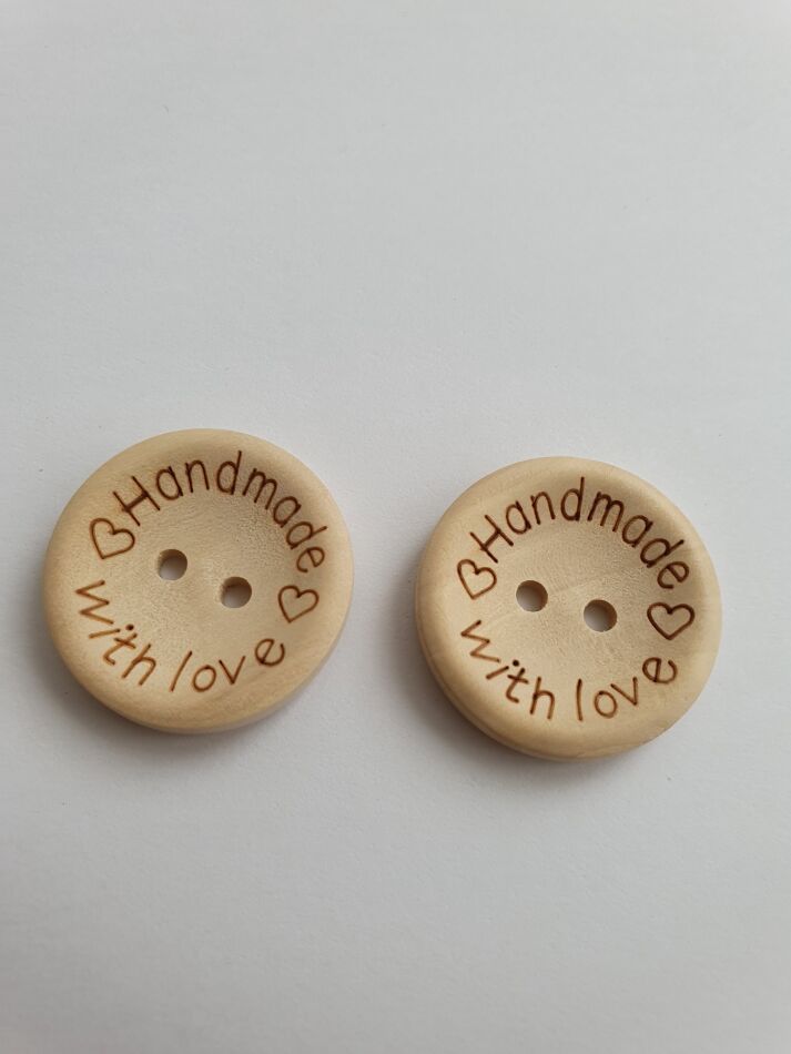 Bottoni in legno per oggetti fatti a mano, bottoni personalizzati per  prodotti fatti a mano, bottoni in legno personalizzati, etichette  abbigliamento personalizzato set di 25 -  Italia